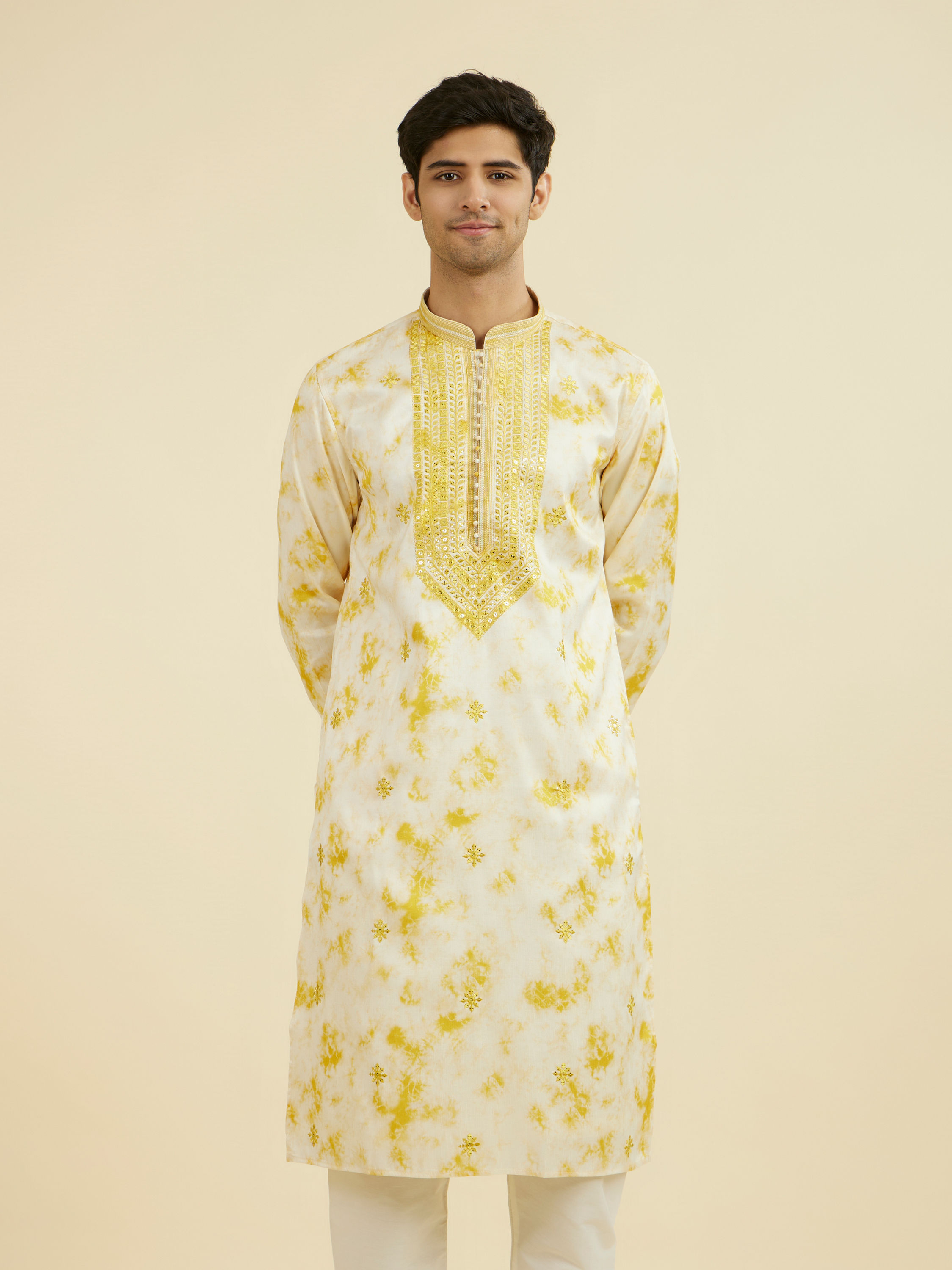 Manyavar Men Radiant Yellow Kurta Pajama