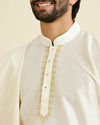Manyavar Men Classy White Kurta Pancha Set With Dupatta