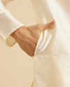 Manyavar Men Cream Elegance Kurta Pancha Set