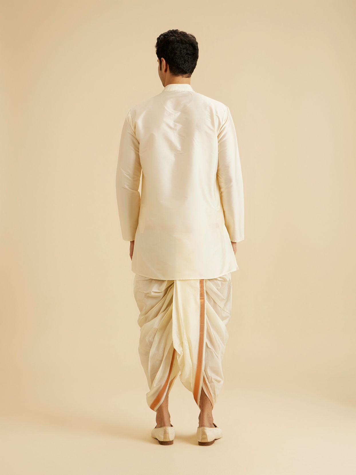 Manyavar Men Cream Elegance Kurta Pancha Set