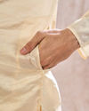 Manyavar Men Beige Silk Splendor Kurta Pancha Ensemble