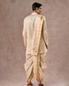 Manyavar Men Beige Silk Splendor Kurta Pancha Ensemble