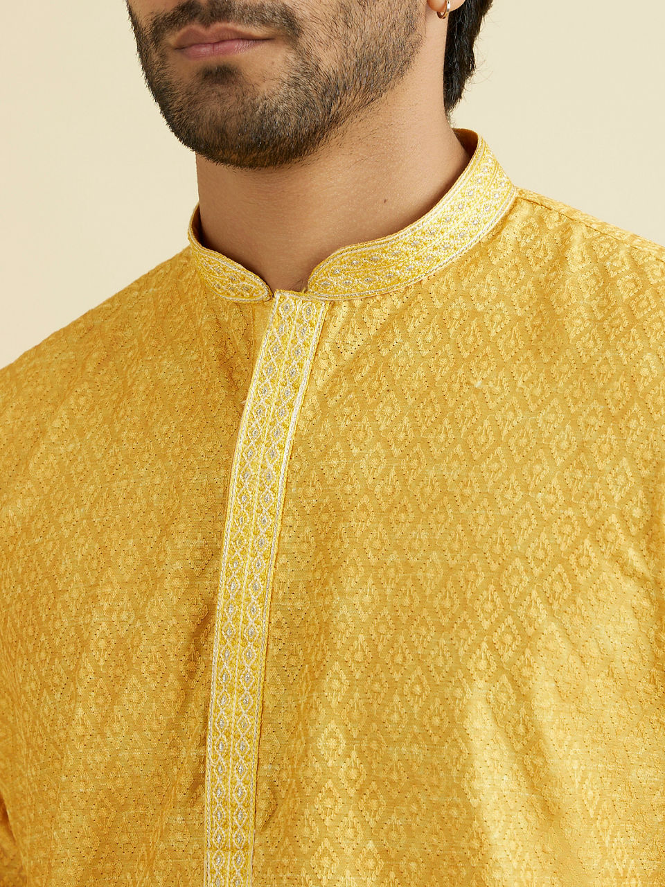 Manyavar Men Mustard Festive Kurta Pajama