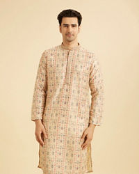 Manyavar Men Royal Beige Regalia Kurta Pajama