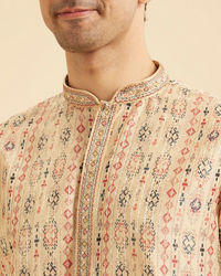 Manyavar Men Royal Beige Regalia Kurta Pajama