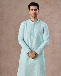 Manyavar Men Sky Blue Elegance Kurta Pajama