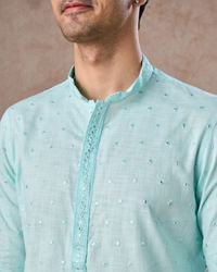 Manyavar Men Sky Blue Elegance Kurta Pajama