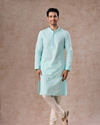 Manyavar Men Sky Blue Elegance Kurta Pajama