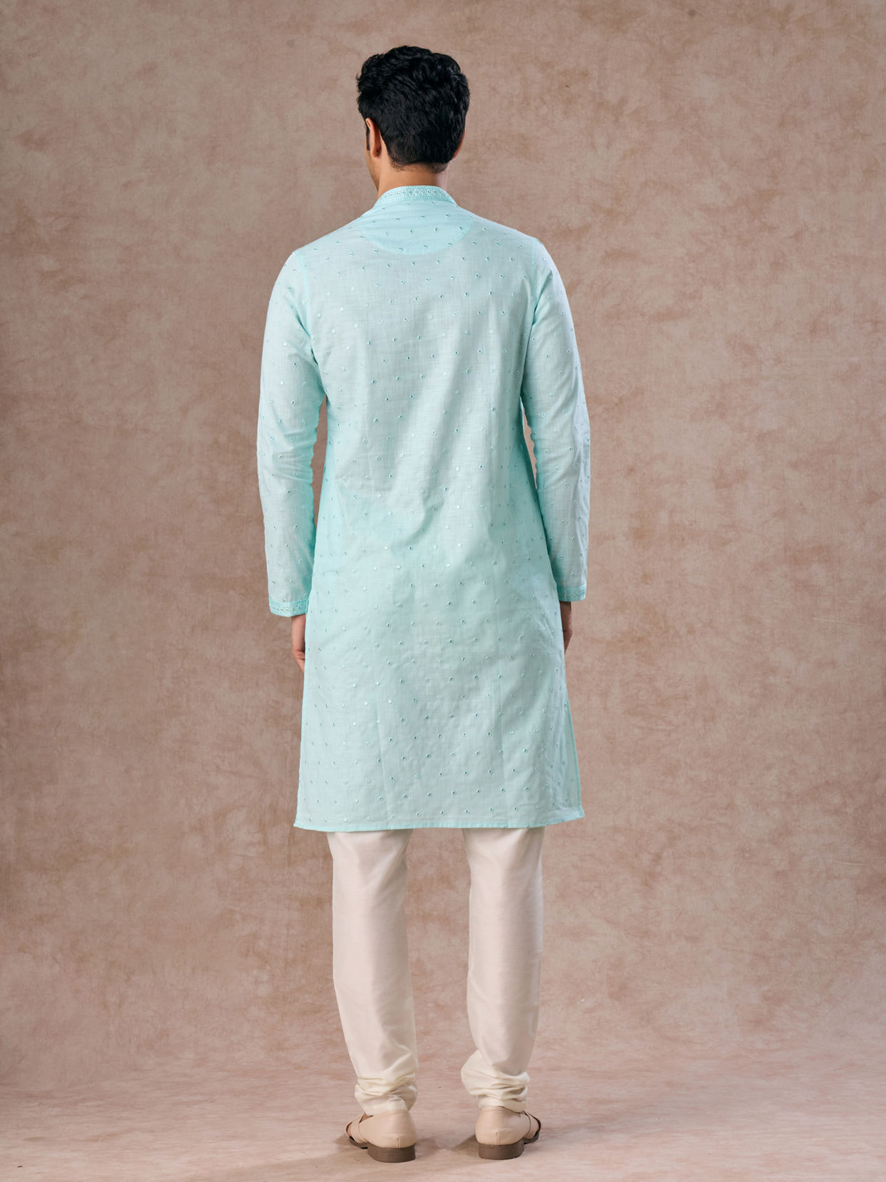 Manyavar Men Sky Blue Elegance Kurta Pajama