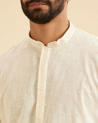 Manyavar Men Elegant Cream Kurta Pajama