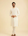 Manyavar Men Elegant Cream Kurta Pajama