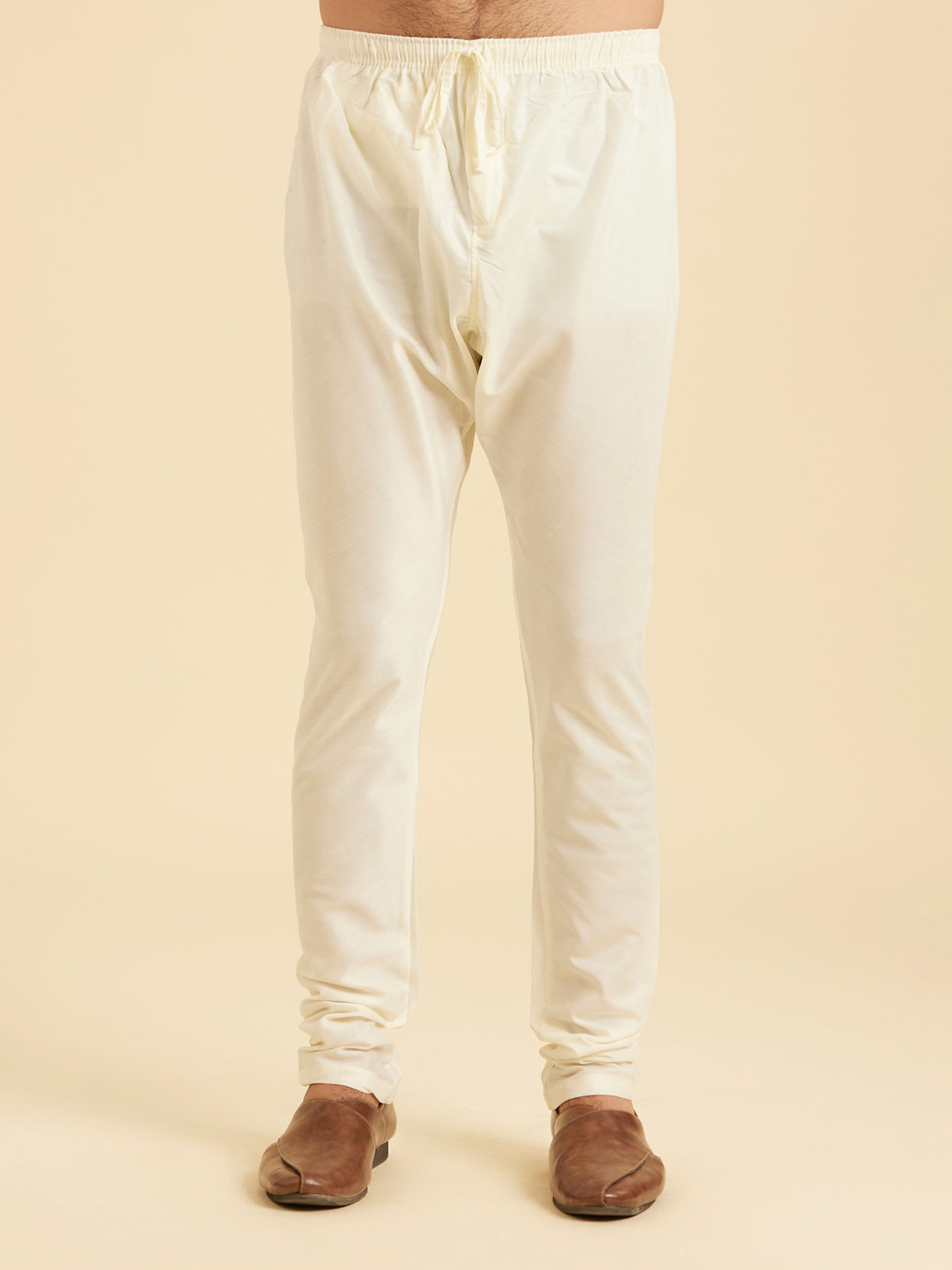 Manyavar Men Elegant Cream Kurta Pajama