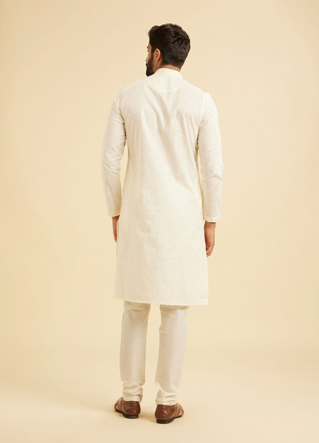Manyavar Men Elegant Cream Kurta Pajama