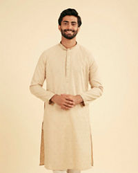 Manyavar Men Elegance perfected Beige Kurta Pajama