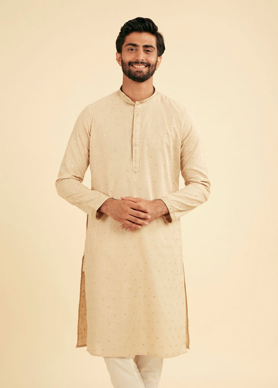 Manyavar Men Elegance perfected Beige Kurta Pajama