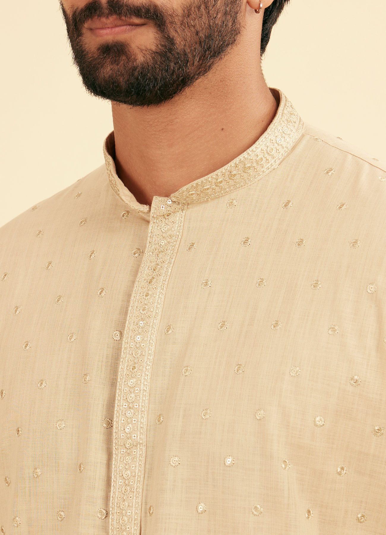 Manyavar Men Elegance perfected Beige Kurta Pajama