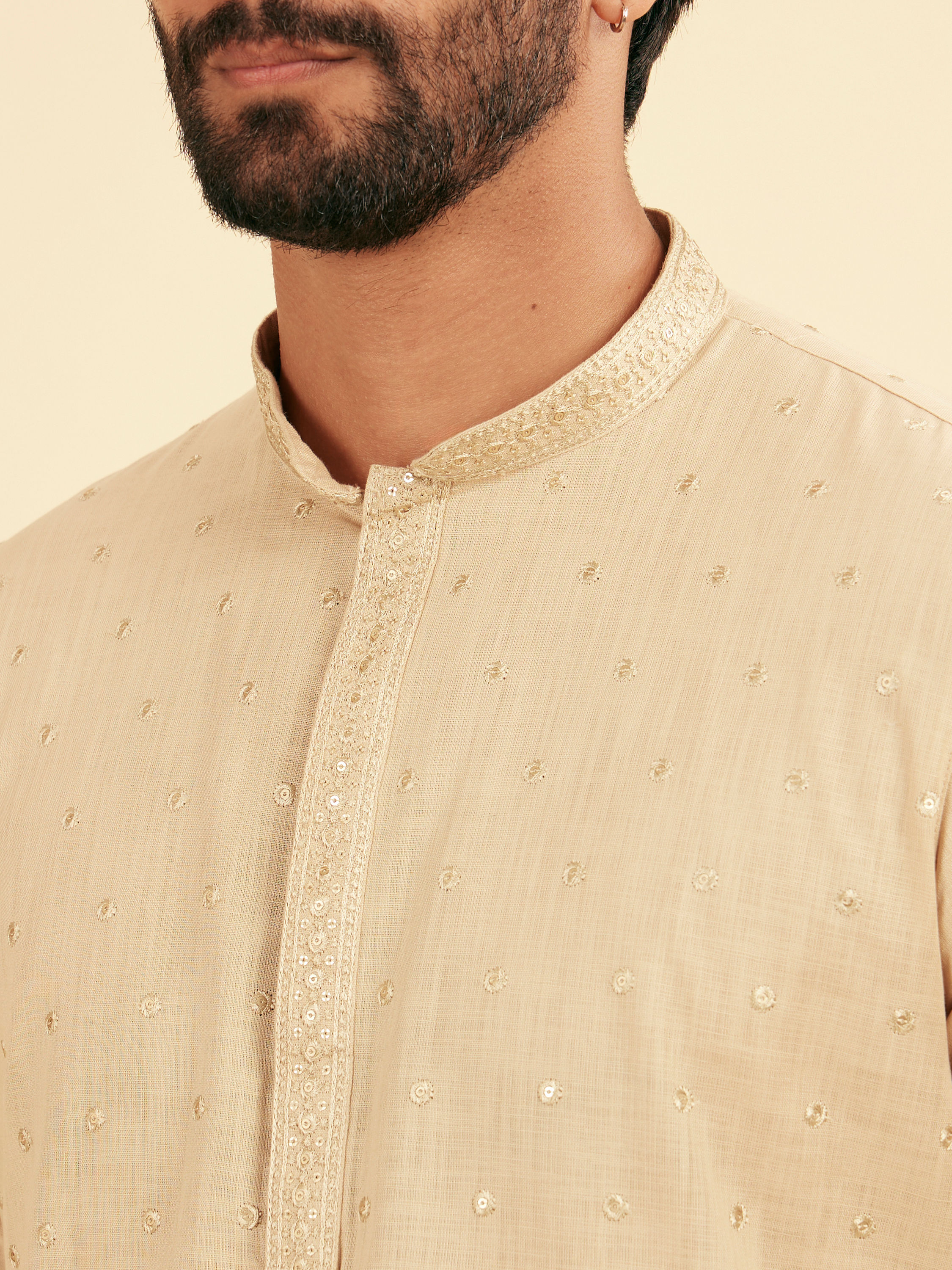 Manyavar Men Elegance perfected Beige Kurta Pajama