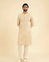 Manyavar Men Elegance perfected Beige Kurta Pajama