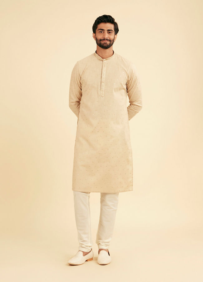 Manyavar Men Elegance perfected Beige Kurta Pajama