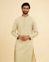 Manyavar Men Lustrous Green Kurta Pajama Ensemble