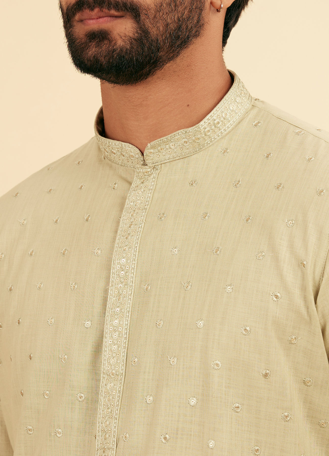 Manyavar Men Lustrous Green Kurta Pajama Ensemble