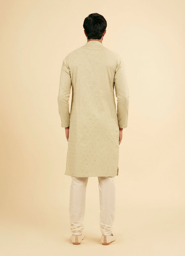 Manyavar Men Lustrous Green Kurta Pajama Ensemble
