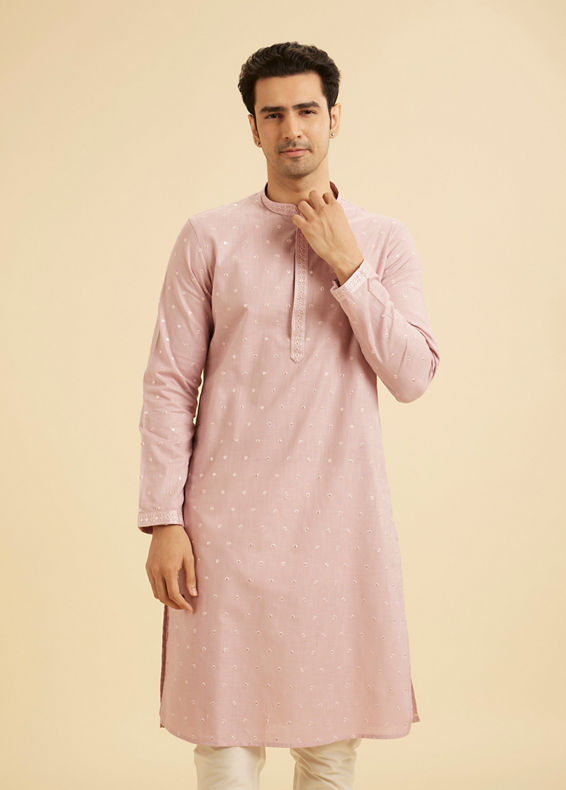 Manyavar Men Dusty Pink Enigma Kurta Pajama