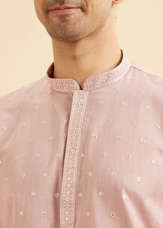 Manyavar Men Dusty Pink Enigma Kurta Pajama