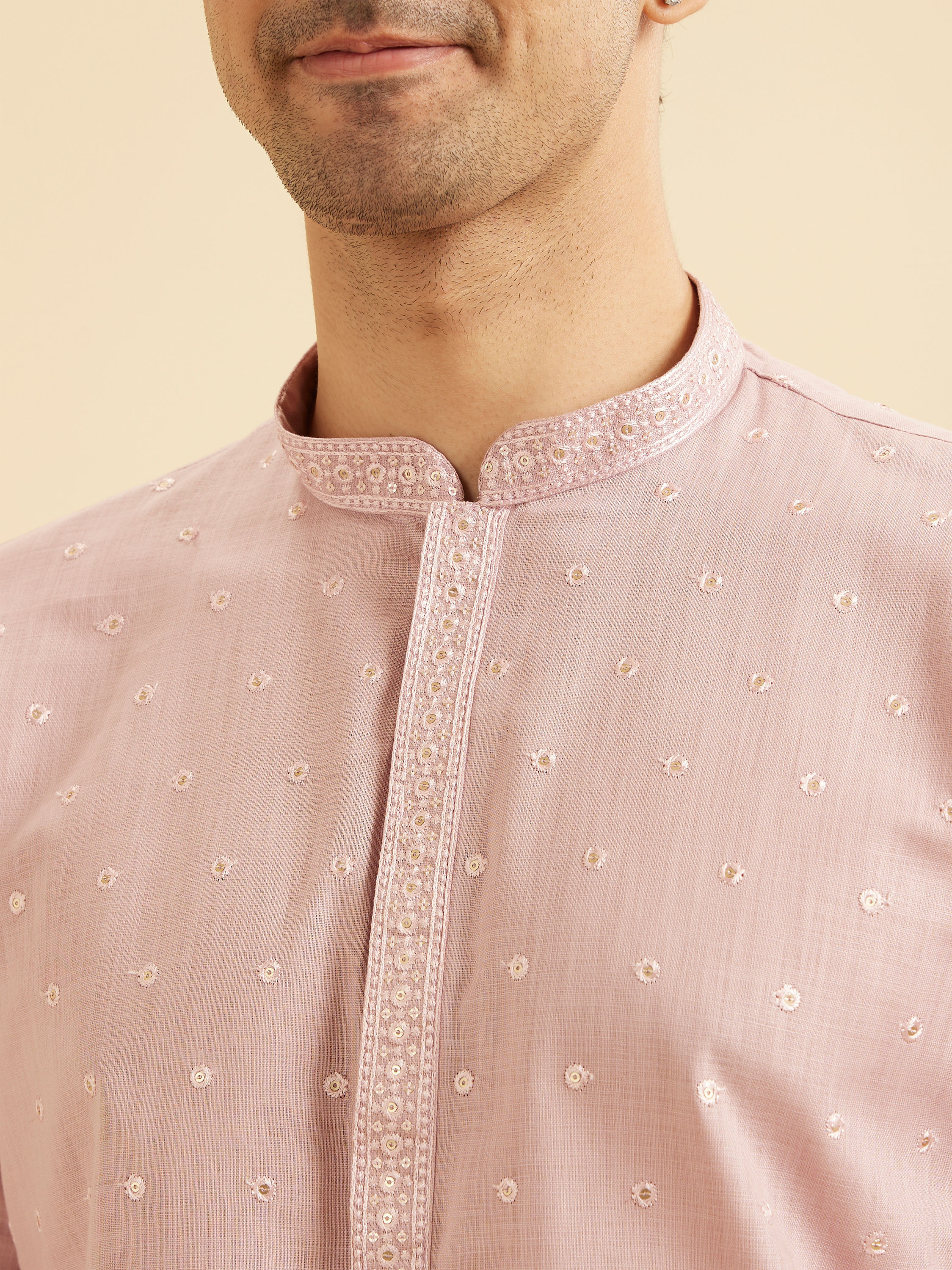 Manyavar Men Dusty Pink Enigma Kurta Pajama
