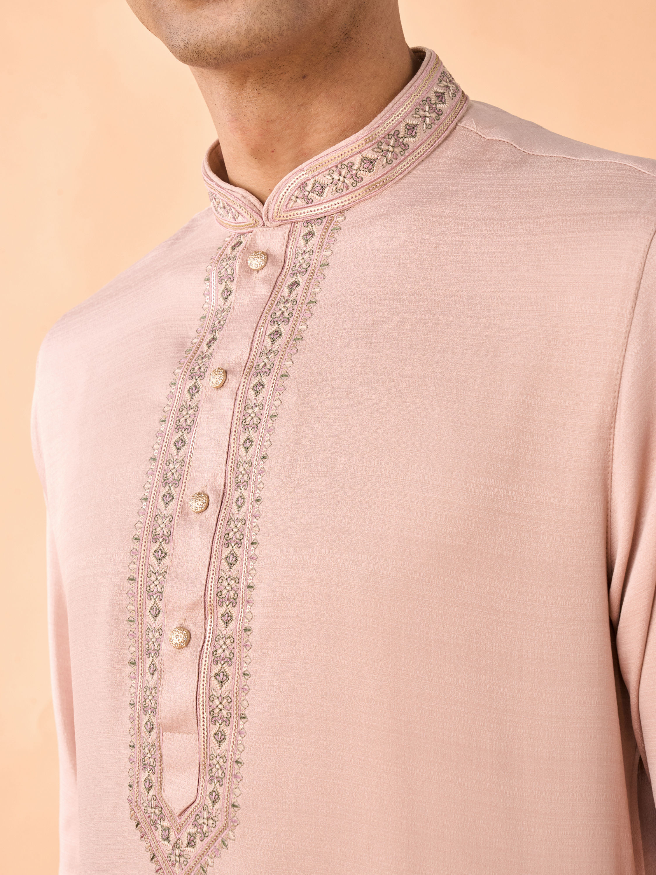 Manyavar Men Beige Opulence Kurta Pajama