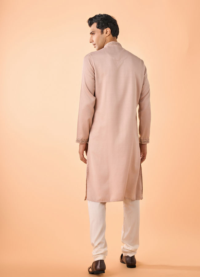 Manyavar Men Beige Opulence Kurta Pajama