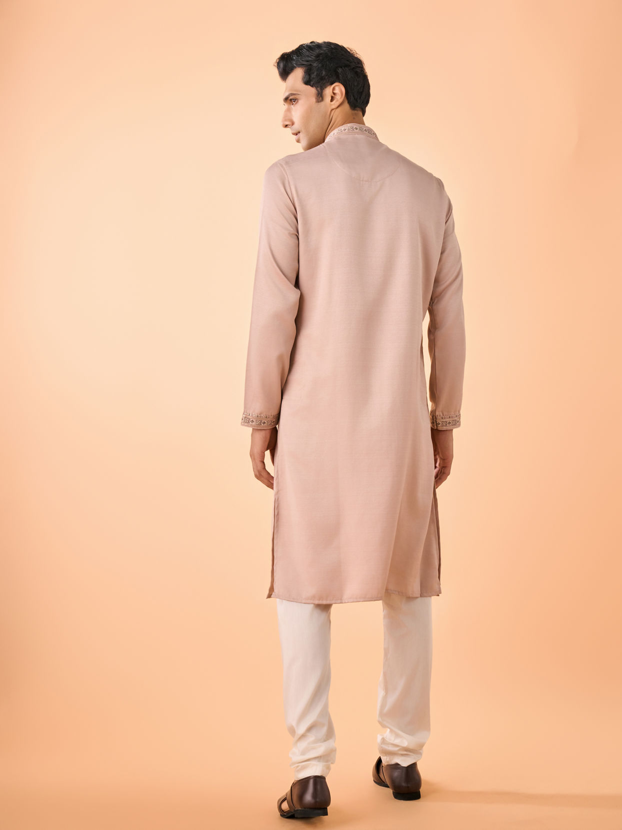 Manyavar Men Beige Opulence Kurta Pajama