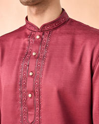 Manyavar Men Festive Maroon Kurta Pajama