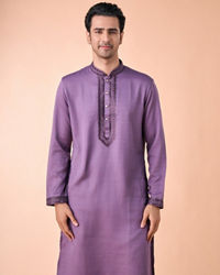 Manyavar Men Purple Elegance Kurta Pajama