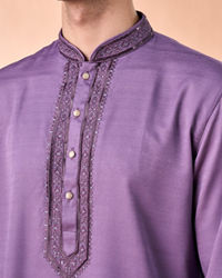 Manyavar Men Purple Elegance Kurta Pajama