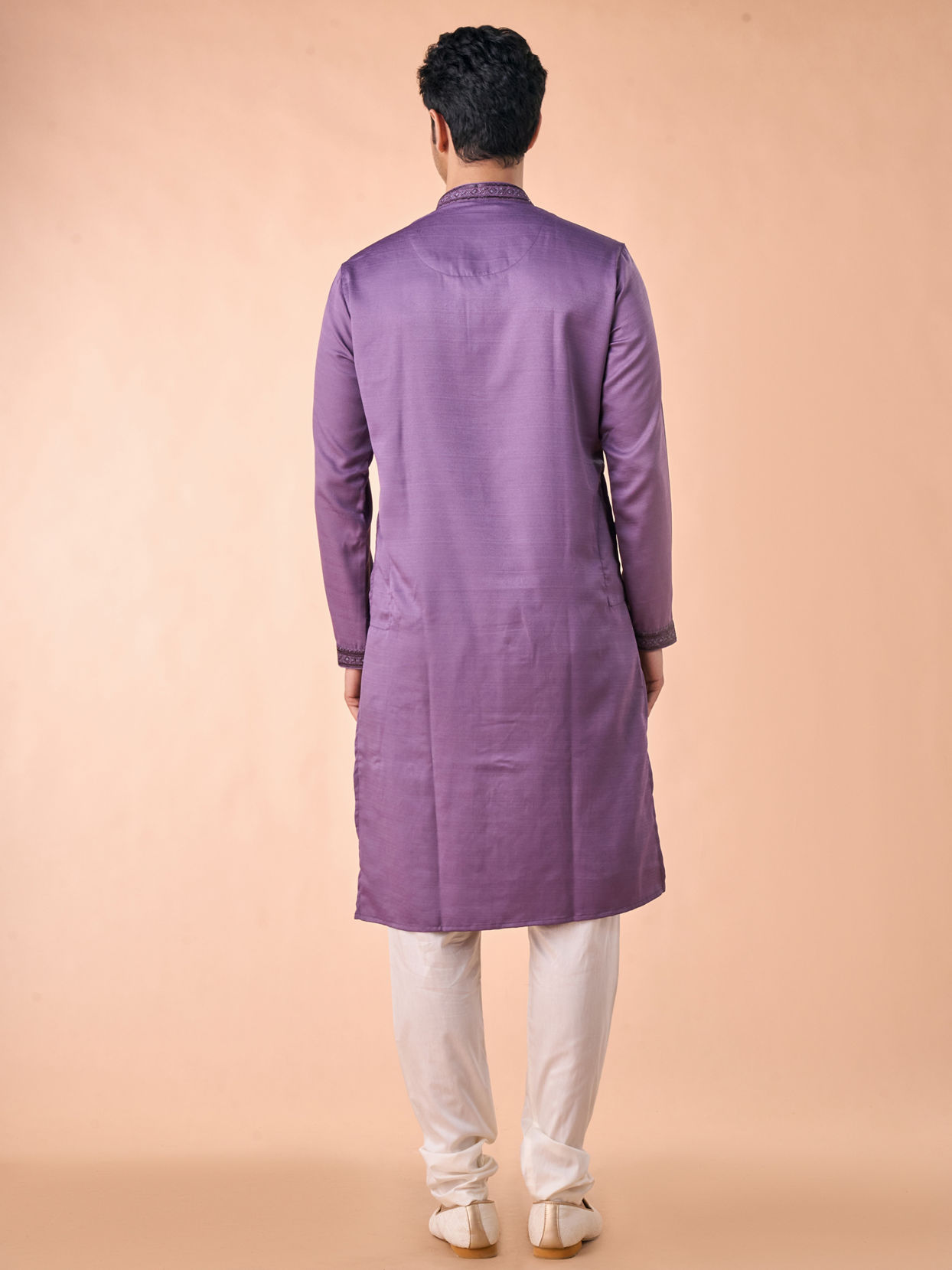 Manyavar Men Purple Elegance Kurta Pajama