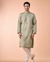 Manyavar Men Emerald Green Vibrance Kurta Churidar