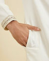 Manyavar Men Elegant Cream Kurta Pajama