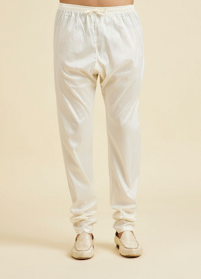 Manyavar Men Elegant Cream Kurta Pajama