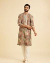 Manyavar Men Beige Festive Elegance Kurta Pajama