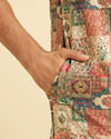 Manyavar Men Beige Festive Elegance Kurta Pajama