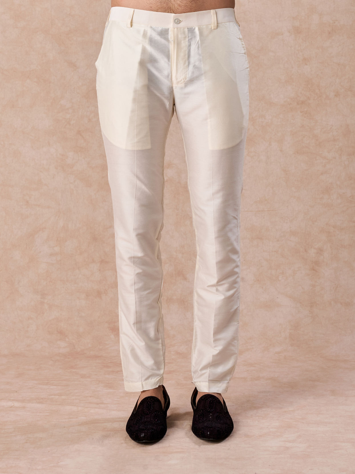 Manyavar Men Royal Dark Blue Georgette Kurta Trouser