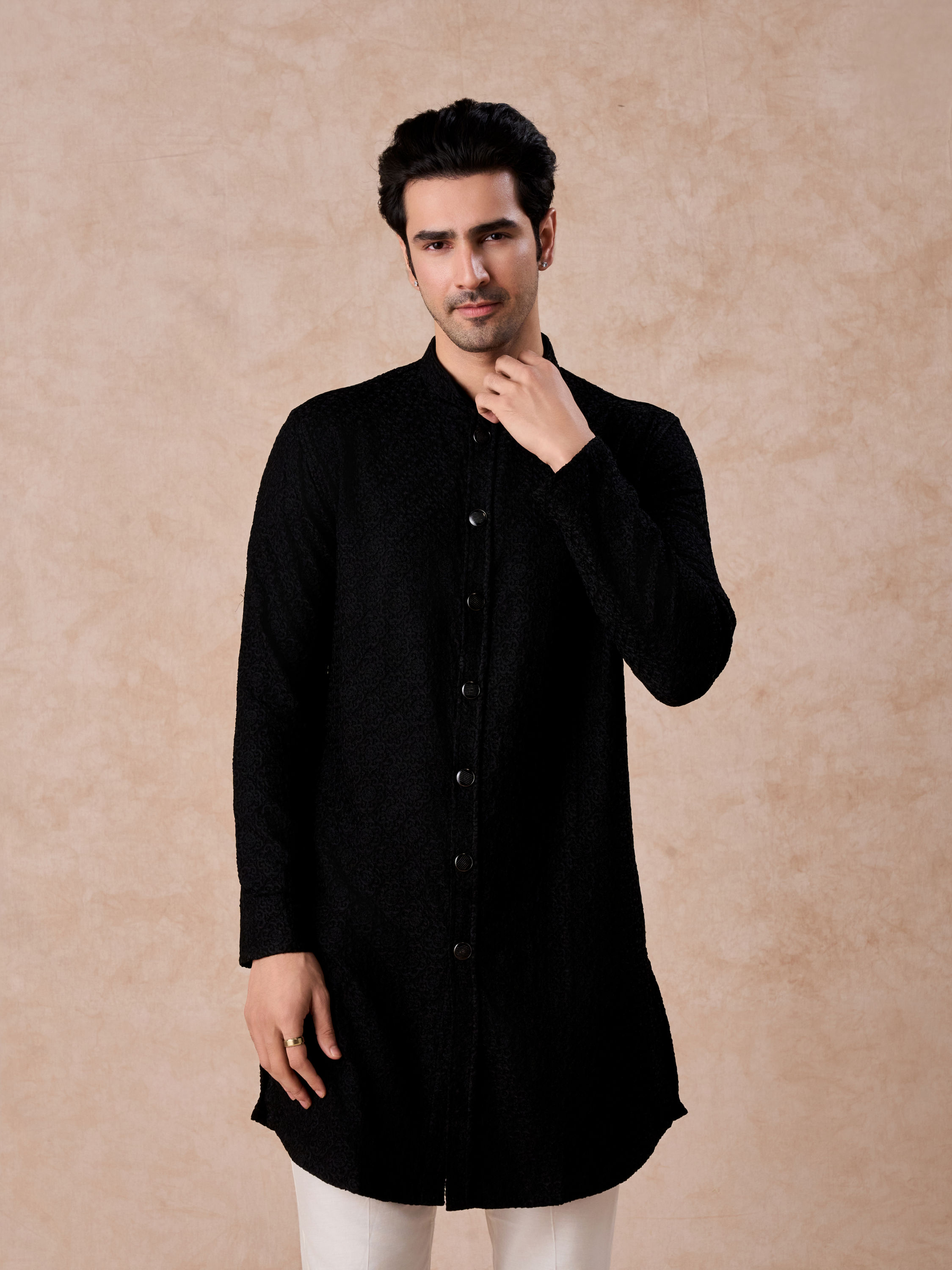 Manyavar Men Midnight Essence Kurta Trouser