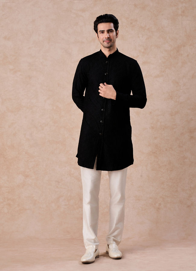 Manyavar Men Midnight Essence Kurta Trouser