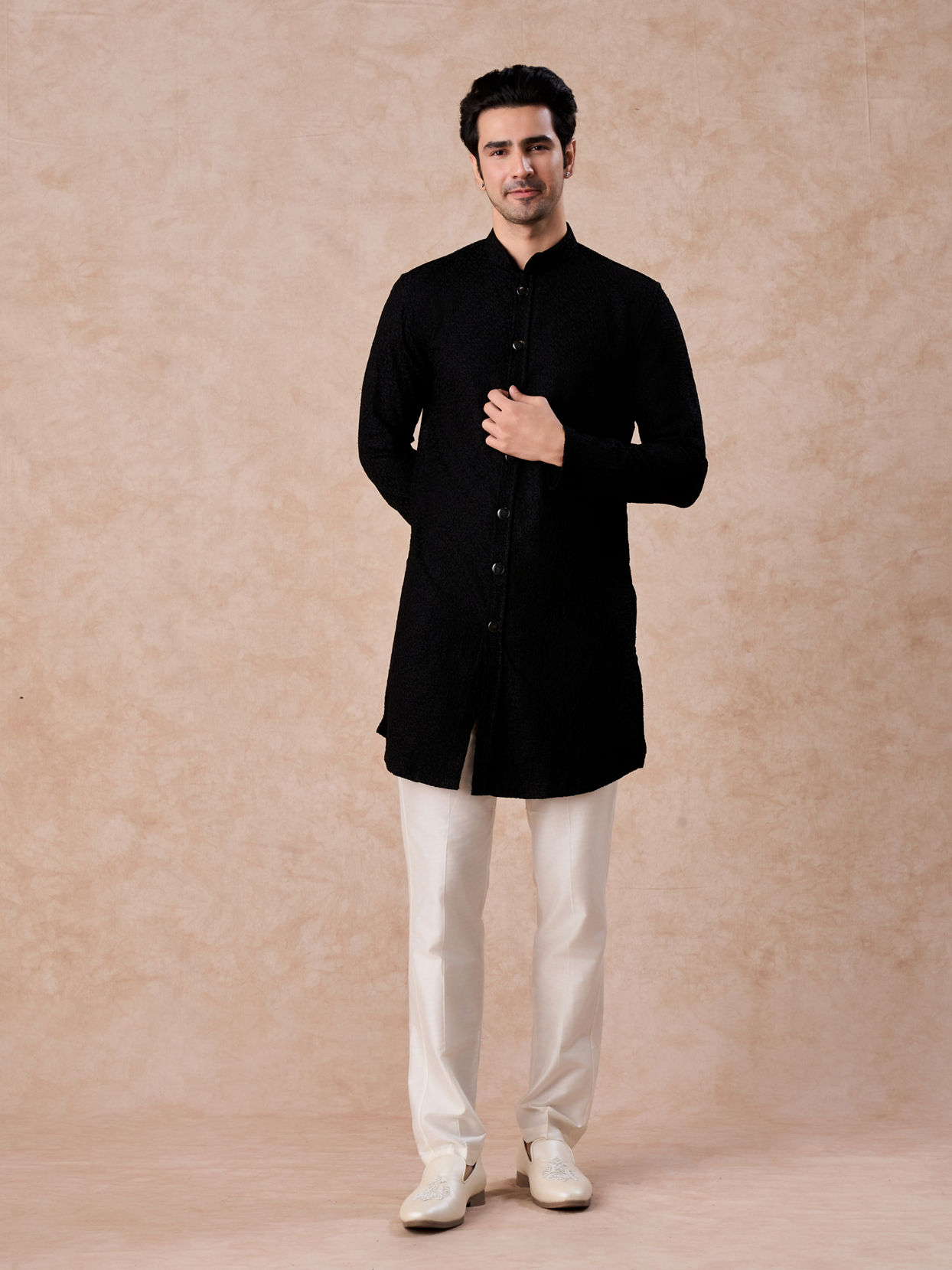 Manyavar Men Midnight Essence Kurta Trouser