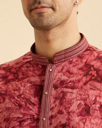 Manyavar Men Maroon Spandex Elegance Kurta Pajama