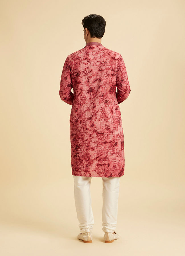 Manyavar Men Maroon Spandex Elegance Kurta Pajama