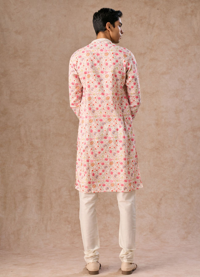 Manyavar Men Pink Enchantment Kurta Churidar