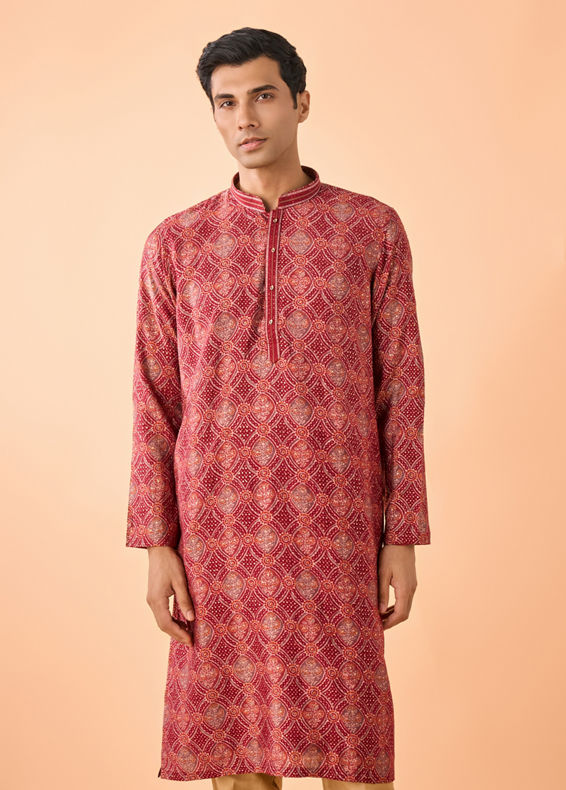 Manyavar Men Marvelous Maroon Kurta Pajama