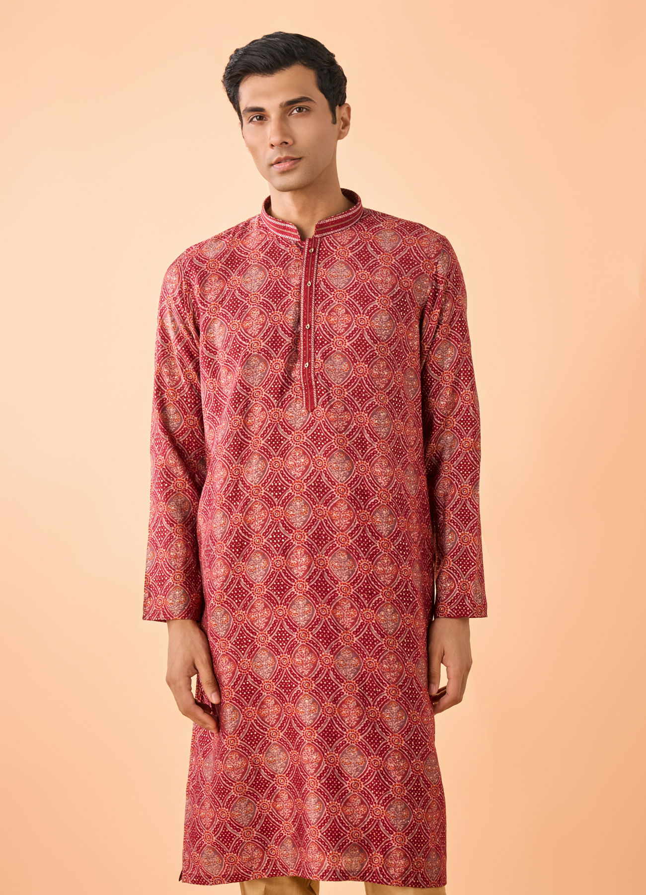 Manyavar Men Marvelous Maroon Kurta Pajama